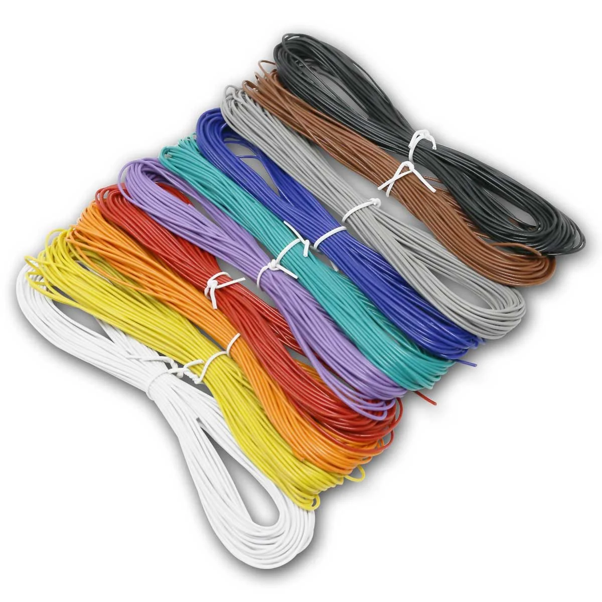 WORLD-TRADING-NET Litzen Set 0,14 mm² 10 Farben je 10 m Elektrokabel
