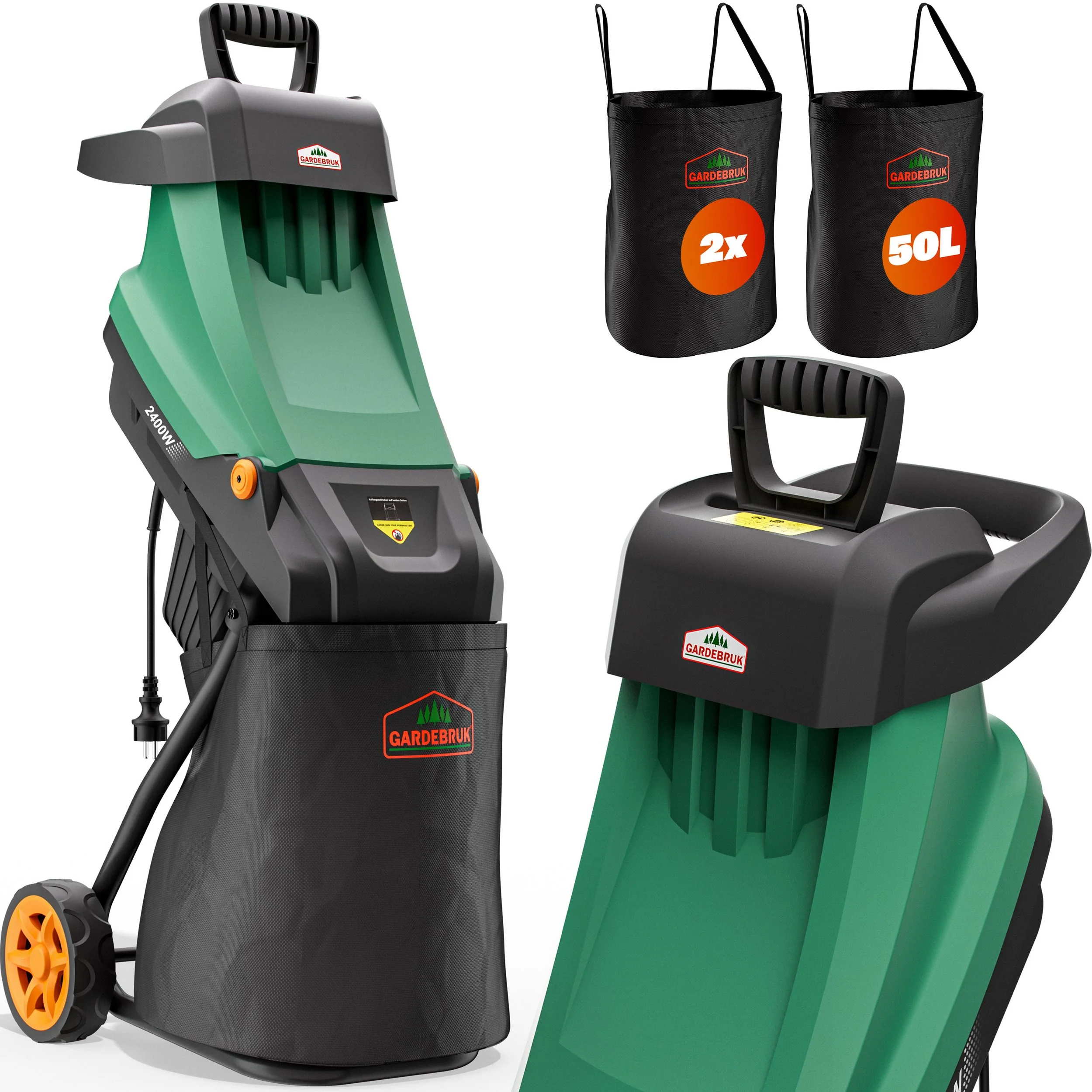 GARDEBRUK Messerhäcksler Elektro Gartenhäcksler für Äste und Zweige