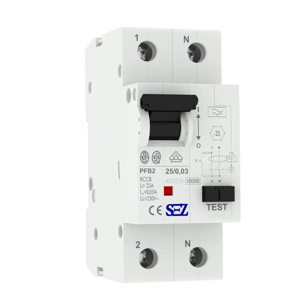 SEZ FI-Schutzschalter RCD 25A 30mA 2-polig 10kA 0090663