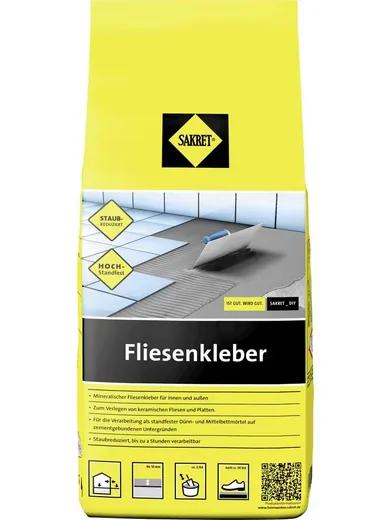 SAKRET Fliesenkleber 5 kg für Fliesen Wand und Boden
