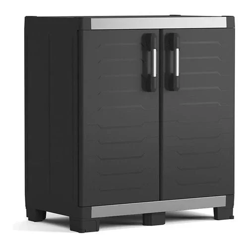Keter XL Garage Kunststoffschrank mobil 2 Türen Schwarz 90 cm