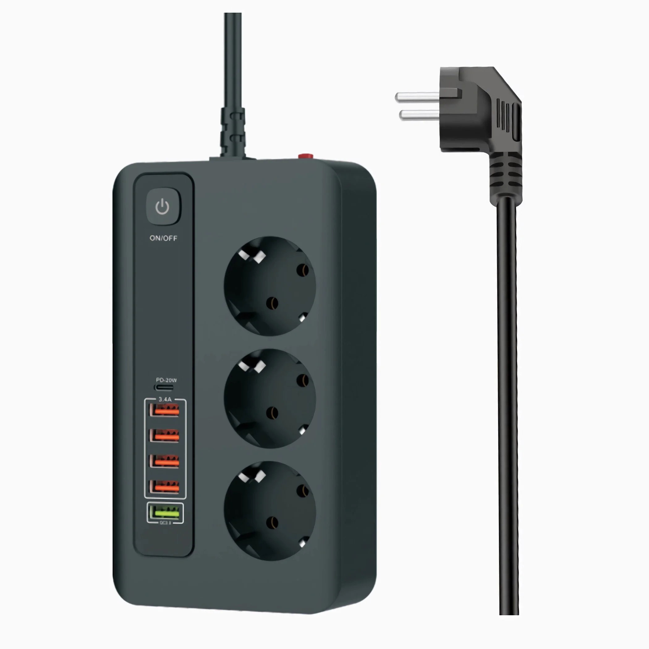 BOLWINS D76C Steckdosenleiste Tischsteckdose USB-A USB-C Ladegerät