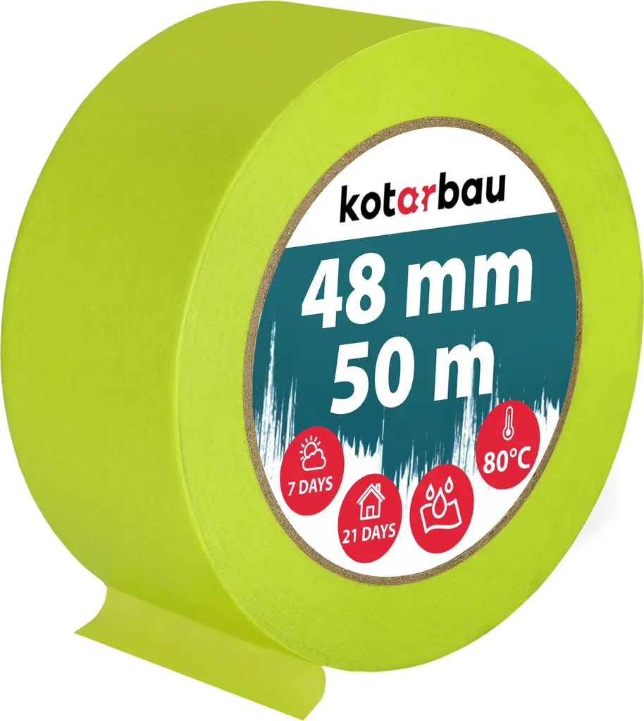KOTARBAU Neon Malerkrepp 50 m x 48 mm, fluoreszierend grün