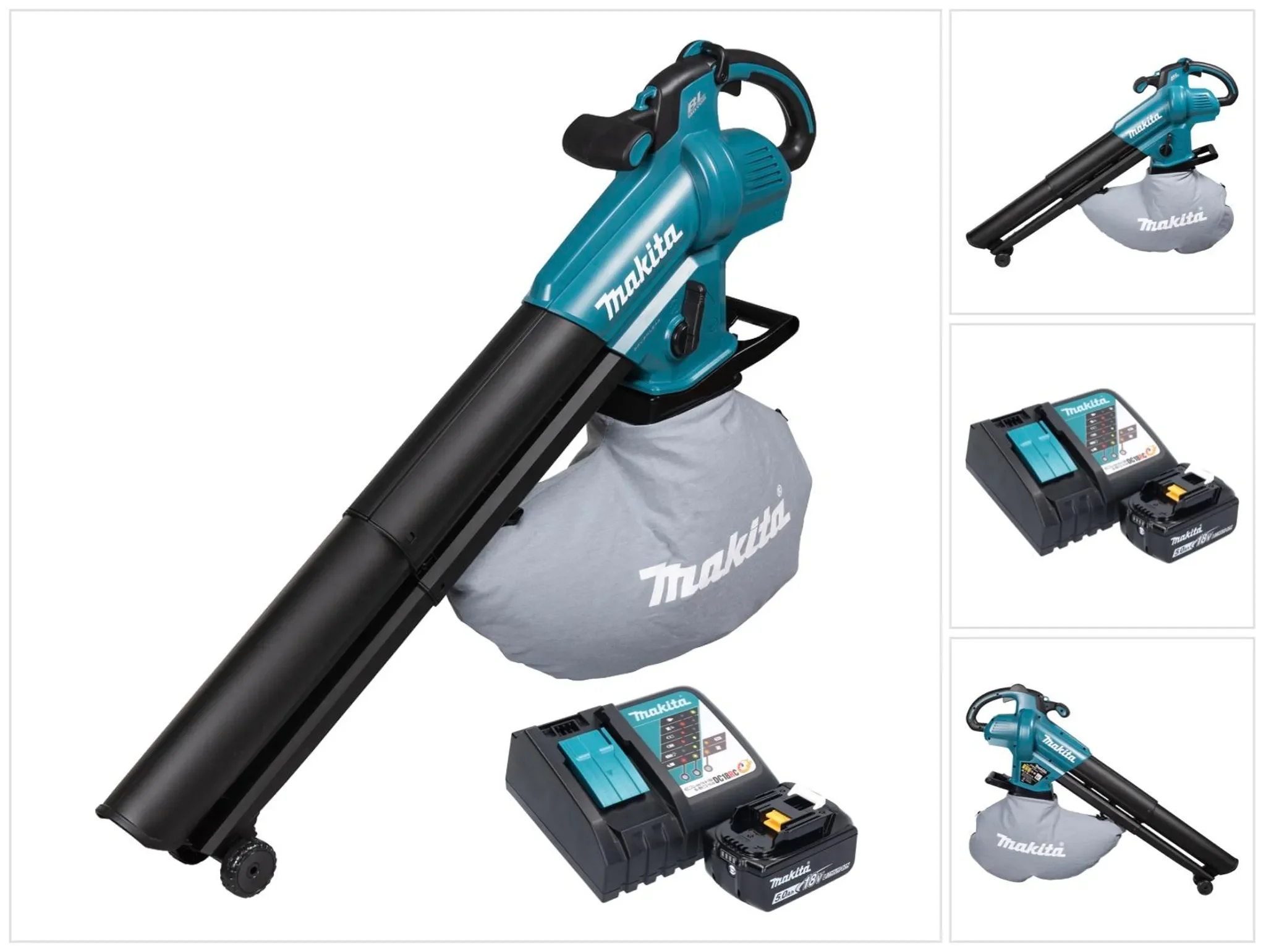Makita DUB187RT Akku-Laubbläser und Laubsauger 18V 5,0Ah Ladegerät