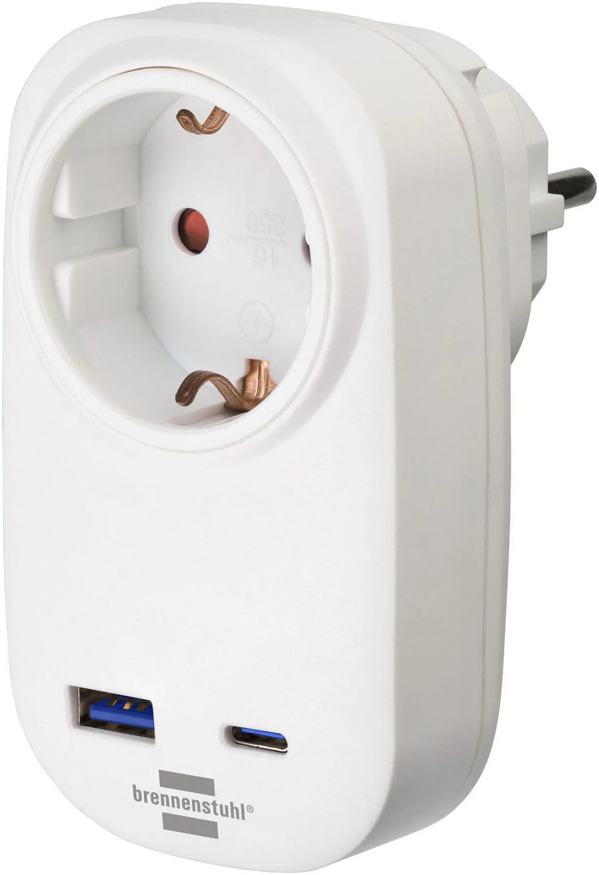 Brennenstuhl Steckdosenadapter USB Ladegerät 1x USB A 1x USB C PD 20W