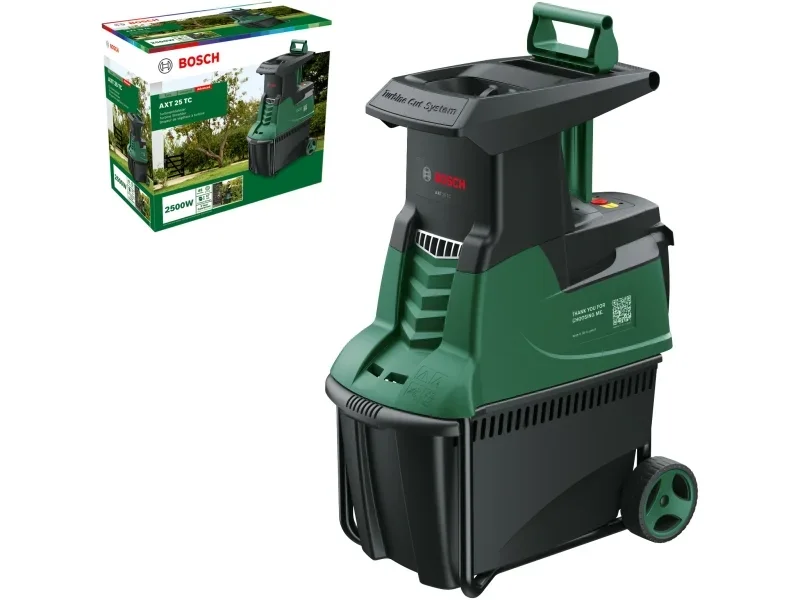 Bosch AXT 25 TC Elektro-Gartenhäcksler Turbinen-Schneidsystem leise