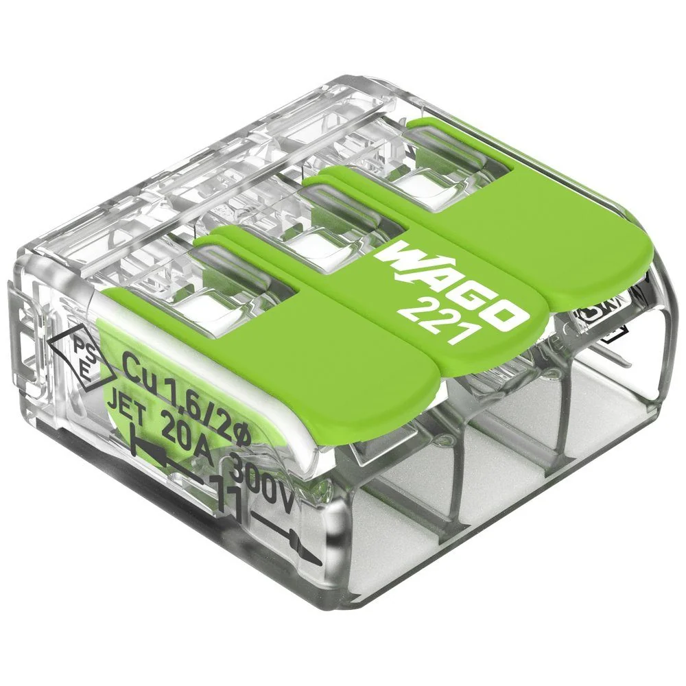 WAGO 221-423 Verbindungsklemme 0,14-4 mm2 flexibel, 0,2-4 mm2 starr