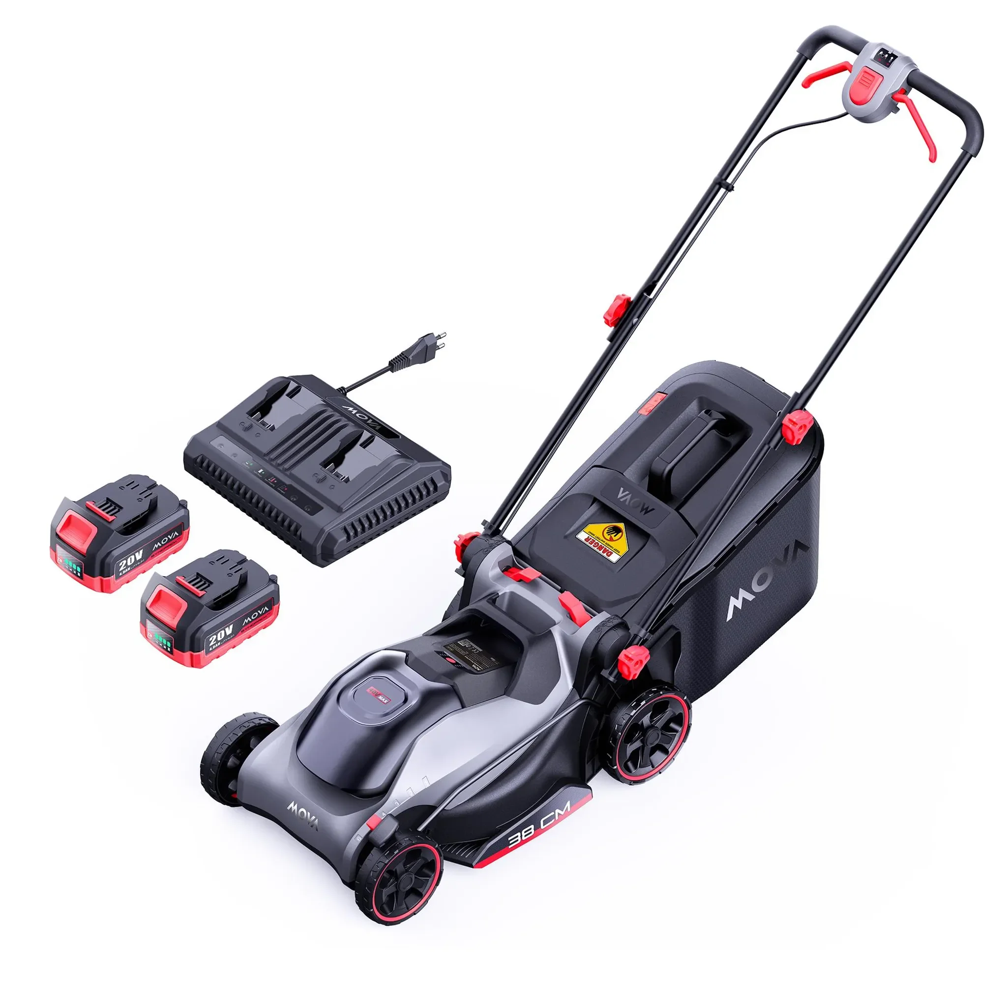 MOVA GL415 Akku Rasenmäher 38 cm bürstenlos 20V Mulch Fangkorb