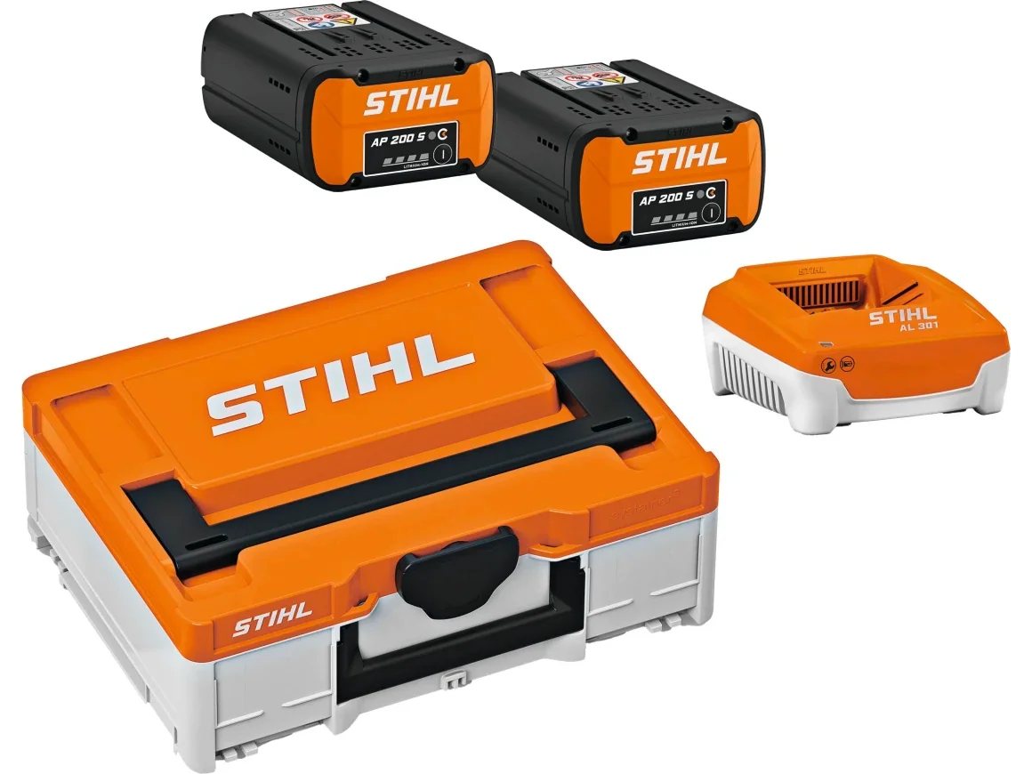 Stihl Akku-Box Systainer 3 mit 2x AP 200 S und Ladegeraet AL 301