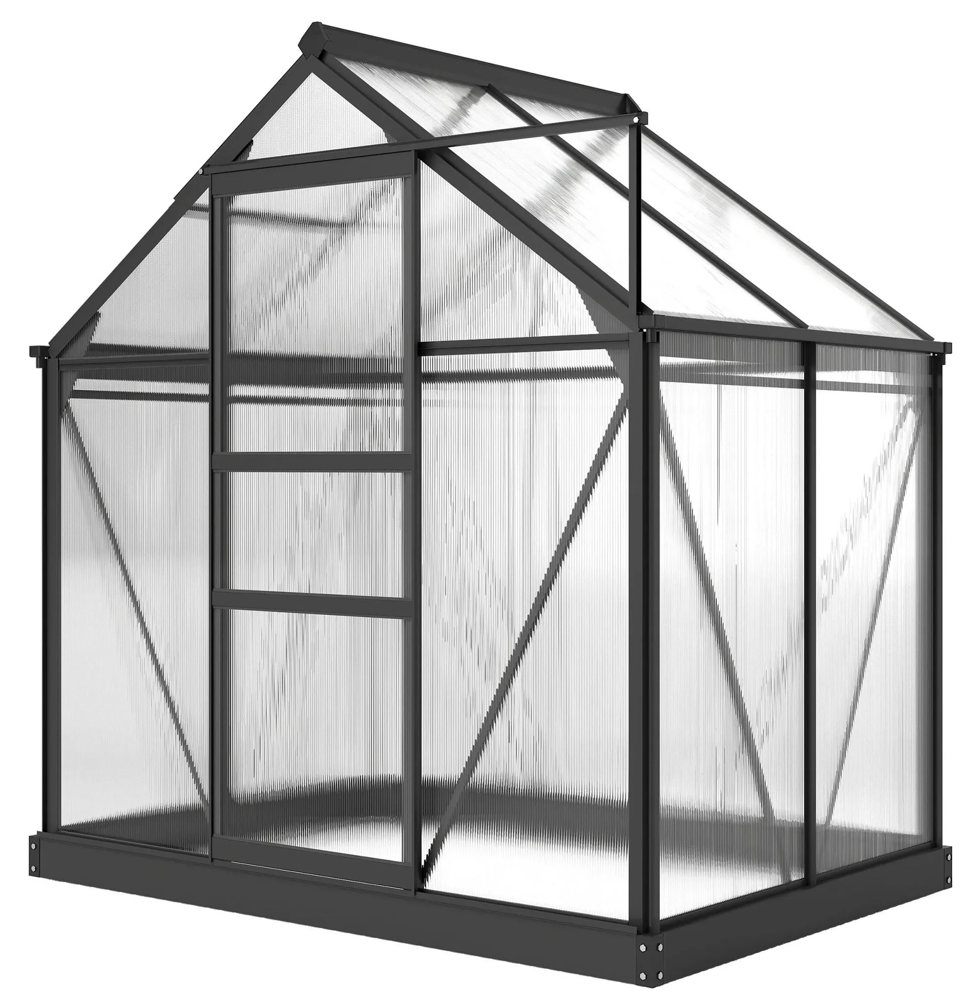 OUTSUNNY Gewächshaus Aluminium mit Dachfenster 190x132x201 cm