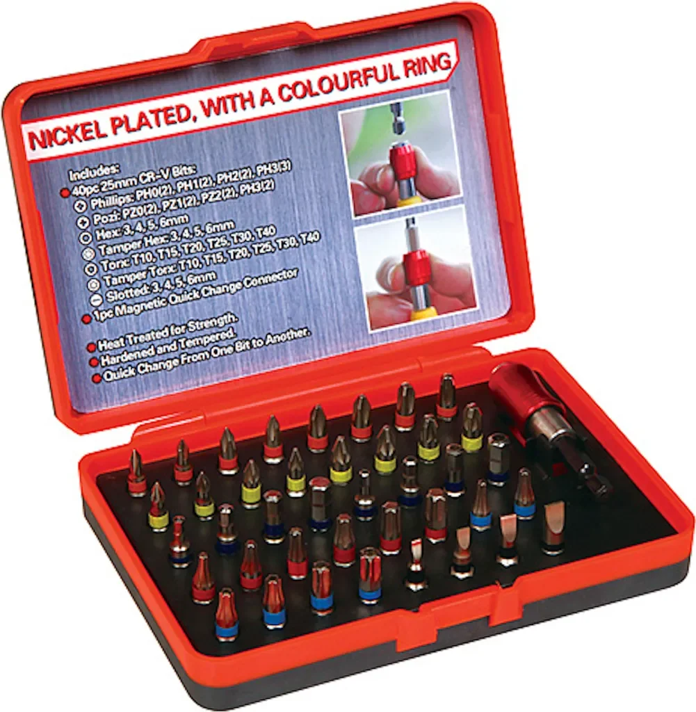 PROREGAL Bit-Set 41-tlg mit Magnetbithalter 25 mm S2 Stahl