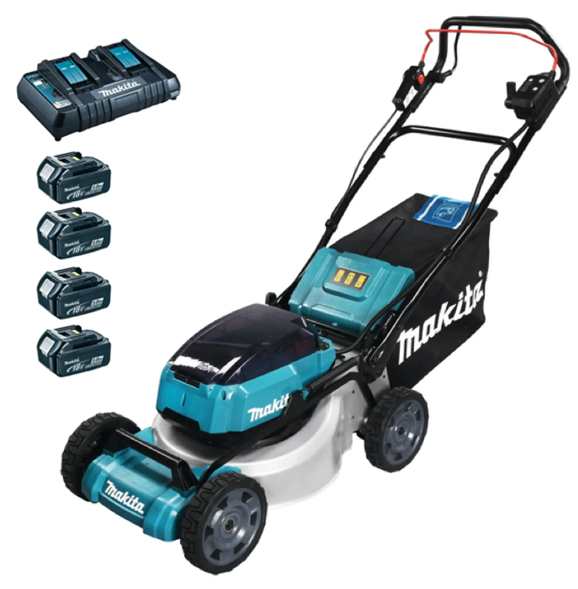 Makita Akku-Rasenmäher DLM462PT4 2x18V 4x5Ah mit Radantrieb